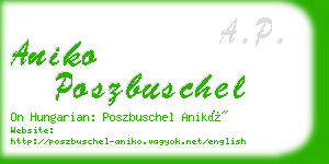 aniko poszbuschel business card